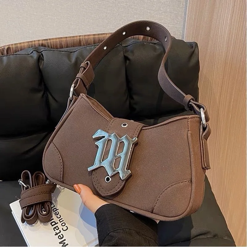 2023 New Fashion Spicy Girl Underarm Bag Women\'s Handheld Crossbody Shoulder Bag Dinner Shopping Popular Frosted Leather Bag