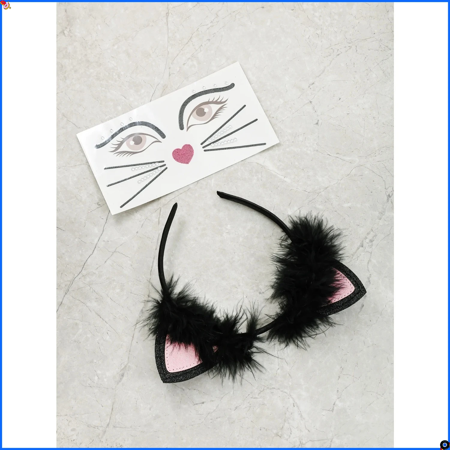 مجموعة عصابة رأس وشم على شكل قطة - قطعتان من إكسسوار الهالوين لحفلات أزياء الأطفال والكبار #3