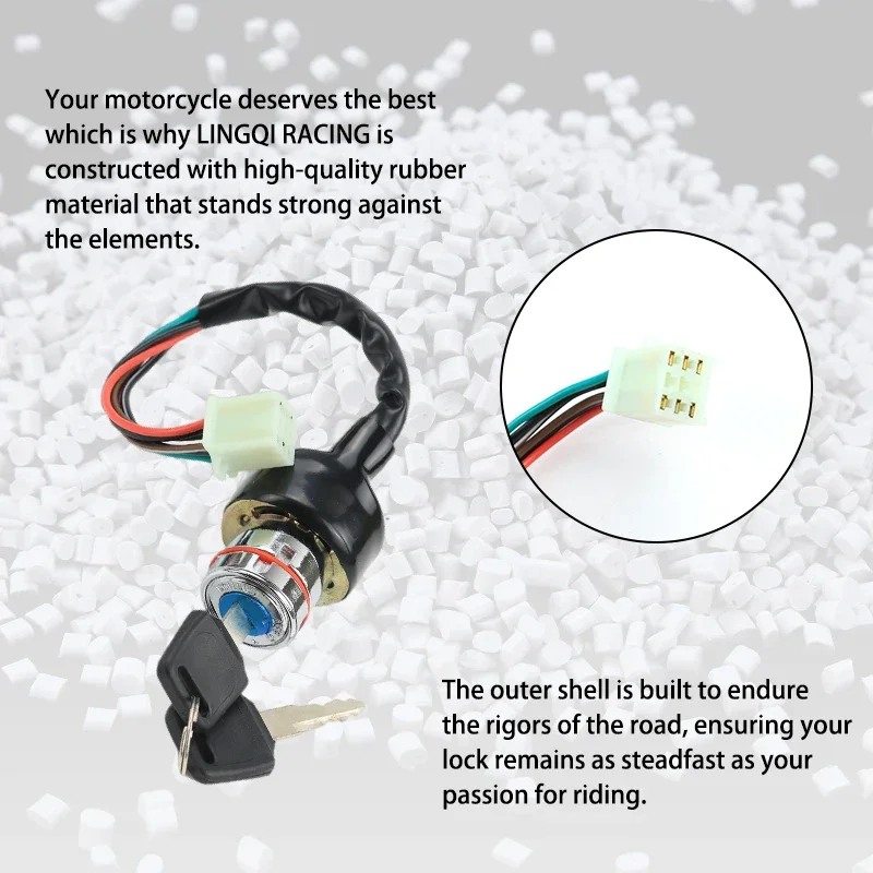 ONLEEYPP Motorcycle Parts 9 Pins 6 Wires Ignition Start Switch Electric Door Lock Key For Off Road ATV Quad Kart Pit Dirt Bike