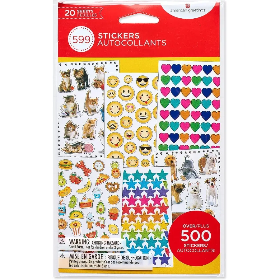 Pegatinas creativas y divertidas para formas surtidas, lindos animales y caras sonriente, ideales para proyectos escolares, cuadernos y C