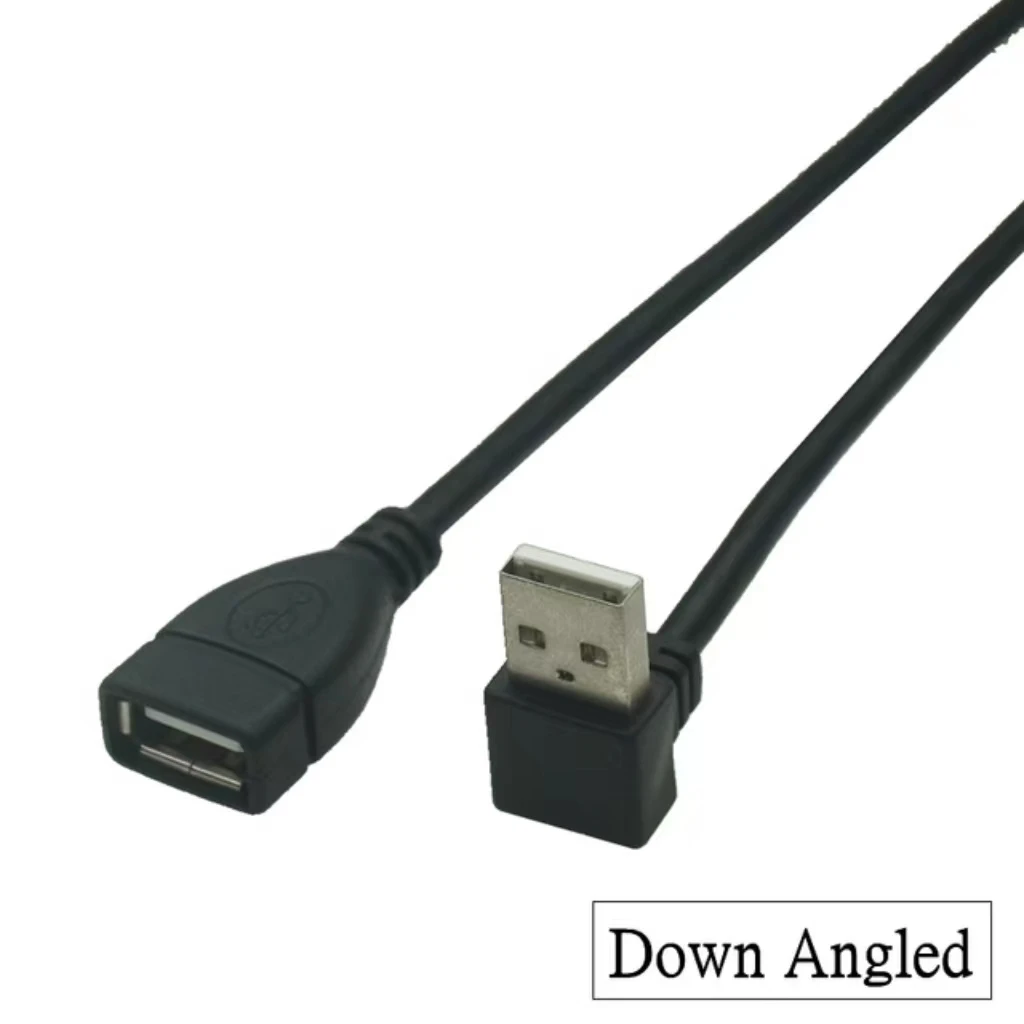 25CM/50CM/100CM USB 2.0 męskiego do żeńskiego 90 kątowego kabla adapter przedłużający USB2.0 męskiego do żeńskiego prawego/lewego/w dół/w górę kabla