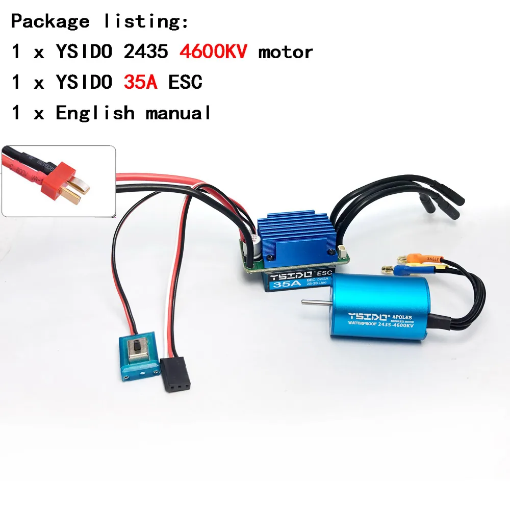 2435/2440/2838/2847 borstelloze motor 35A/45A ESC-combo voor Wltoys 124016   Remo Hobby XLH Timaya Redcat 1/12 1/14 1/16 RC Bootauto