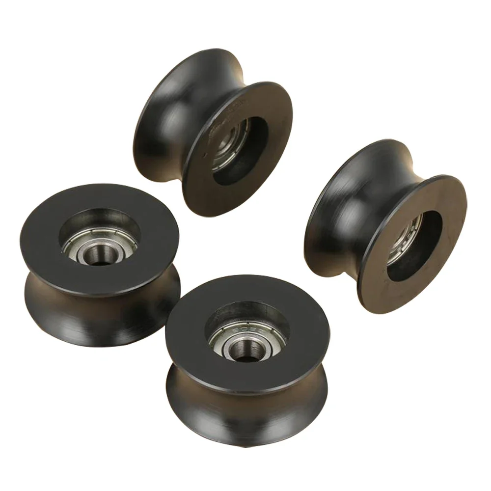 4Pcs U Type Groove Pulley Nylon Guide Pulley Rolling Bearing U Groove Roller Wheel 8x40x20.5mm for Driving Mechanical Equipment