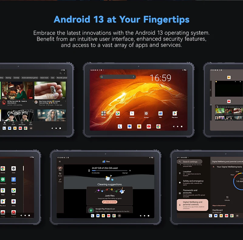 Cubot TAB KINGKONG, Rugged Tablet Android 13, IP68 Waterproof, 16GB RAM(8GB+8GB Extended), 256GB ROM, 10600mAh, 10.1 Inch Screen