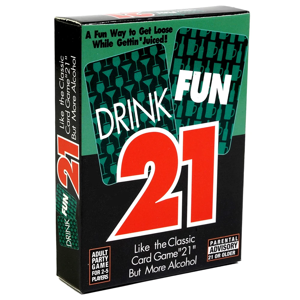 Drink Fun 21 Card Game A Hilarious Drinking Card Game Like The Classic Card Game 21 But More Alcohol 56 Pcs Cards