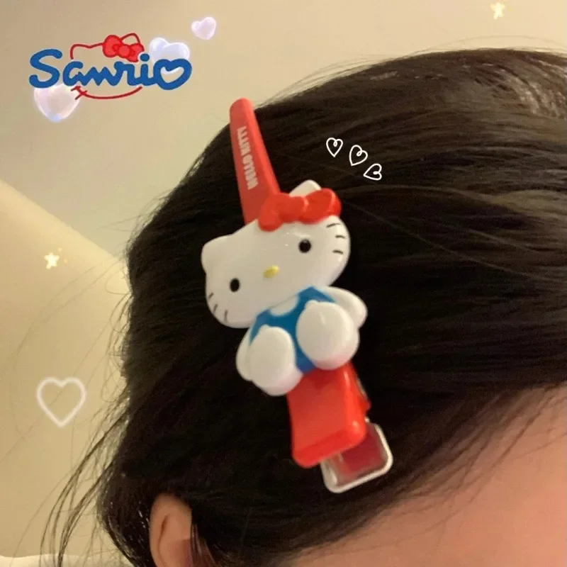 Sanrio Hello Kitty szpilka do włosów Cartoon Anime szpilka do włosów damska grzywka spinki do włosów narzędzia do makijażu dziewczyny nakrycia głowy akcesoria do włosów prezent świąteczny