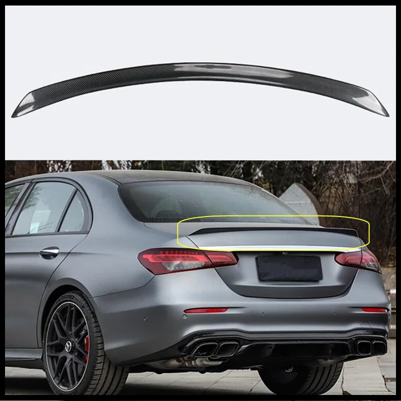 For Mercedes Benz E Class W213 E200 E260 E300 E63S 2021 2022 2023 Real Carbon Fiber Spoiler High Quality WING TRUNK LIP Splitter