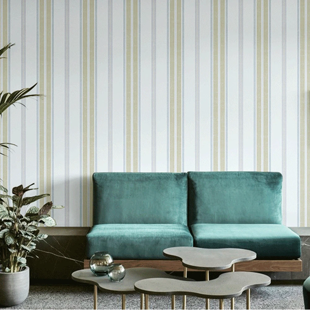 Imagem -05 - Moderno Simples Listras Mediterrâneo Papel de Parede Crianças Menino Quarto Pano de Fundo Eco-friendly Não-tecido 3d Azul