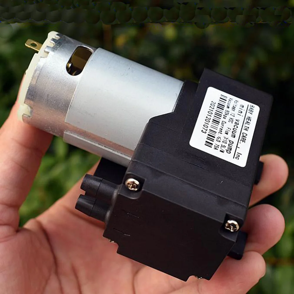 Imagem -05 - Mini Bomba de ar de Vácuo Grande Fluxo Bomba de ar de Alta Pressão Bomba de Vácuo de Diafragma de Sucção de Pressão Negativa dc 12v 10.5l M80kpa