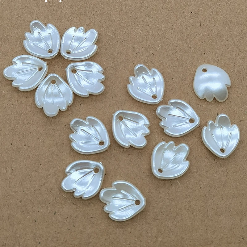 100PCS/Pack Imitation Shell White Flower Loose Beads DIY Accessories for Jewellery Making