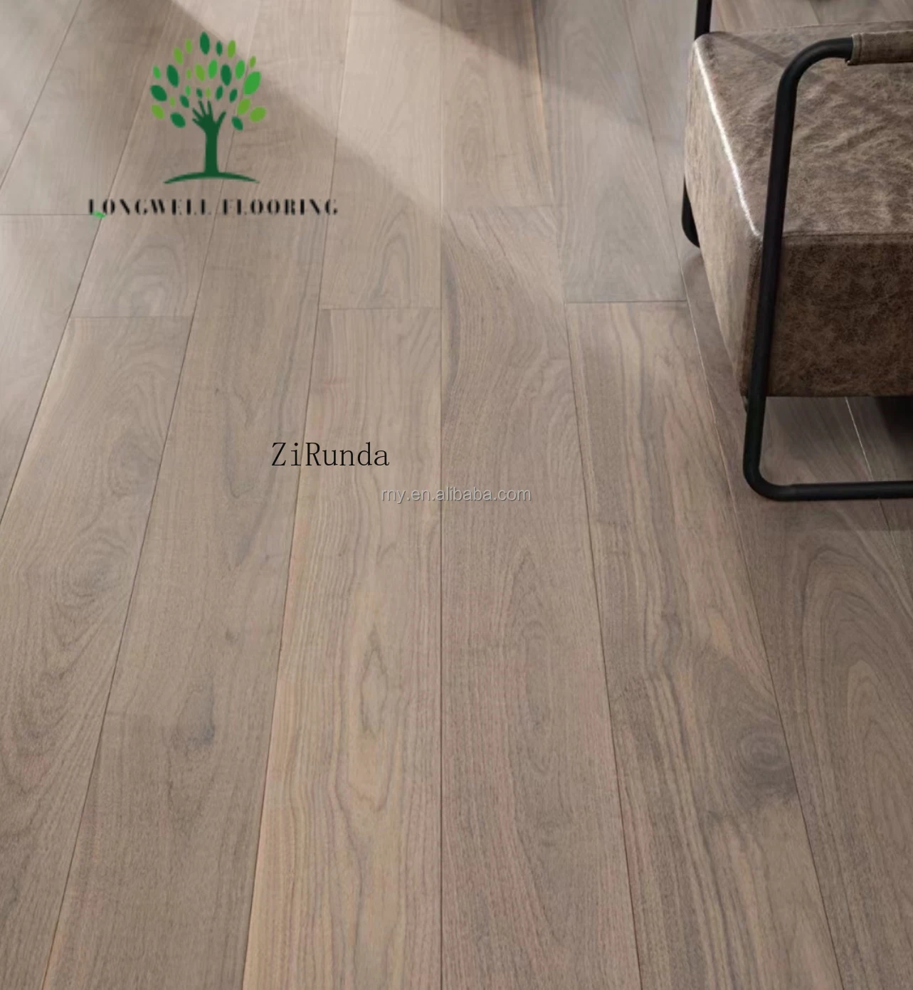 نسخة مخصصة من أرضية خشب الجوز الصلبة الراقية أرضية خشبية صلبة طبيعية أرضية داخلية لغرفة المعيشة