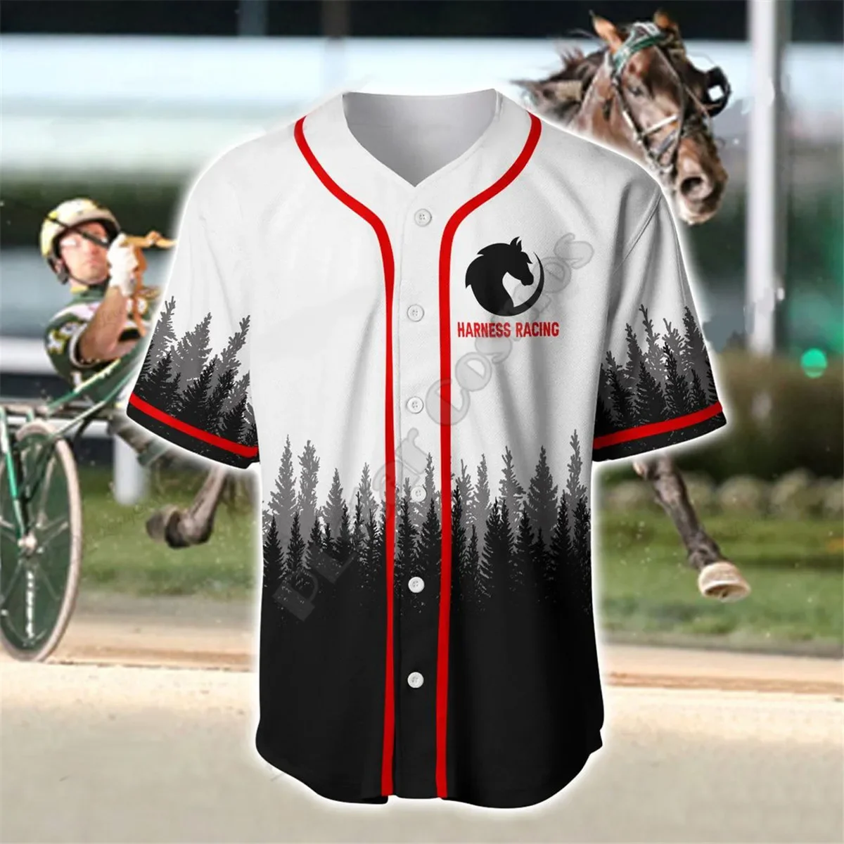 Harness Racing Custom Name Baseball Shirt Baseball Jersey Shirts 3D Printed Men's Shirt hip hop Tops