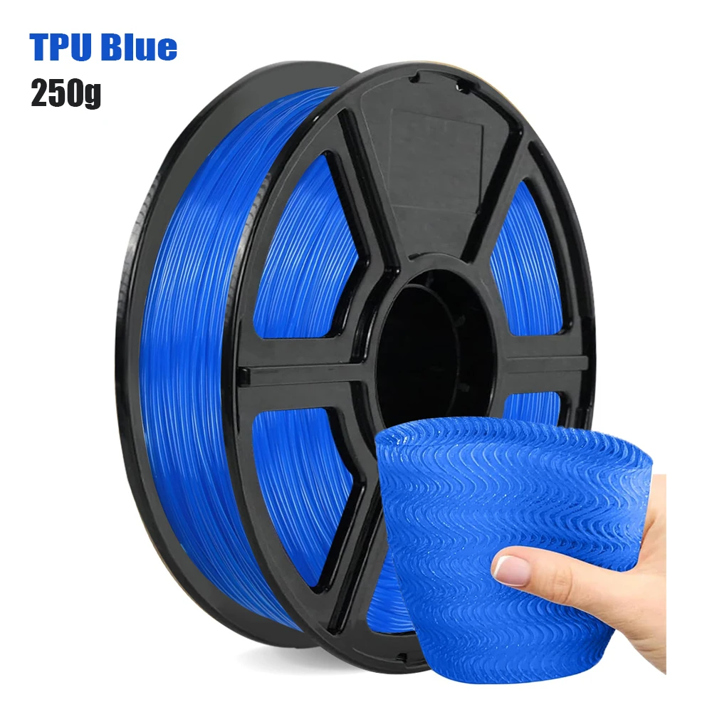 

TPU Blue TPU Filament 1.75mm,95A Flexible Soft 3D Printer Filament,0.25KG Spool, Dimensional Accuracy +/- 0.05 mm