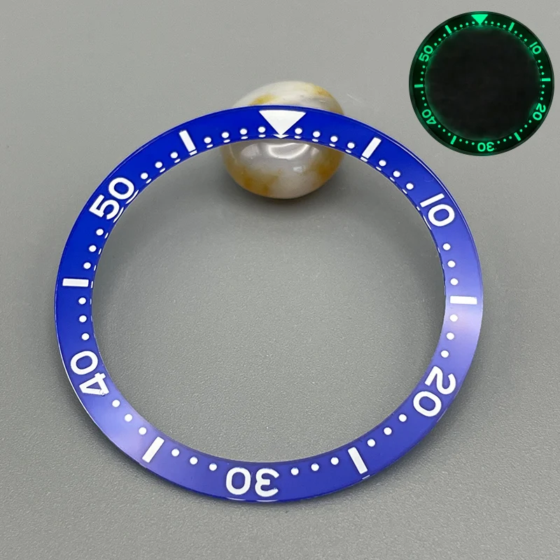 38mm Flat Acrylic Luminous Watch Bezel 38*31.5mm Bezel Insert Fits NH35 NH36 Movement SKX007 SKX009 Watch Cases Watch Ring Parts view 4