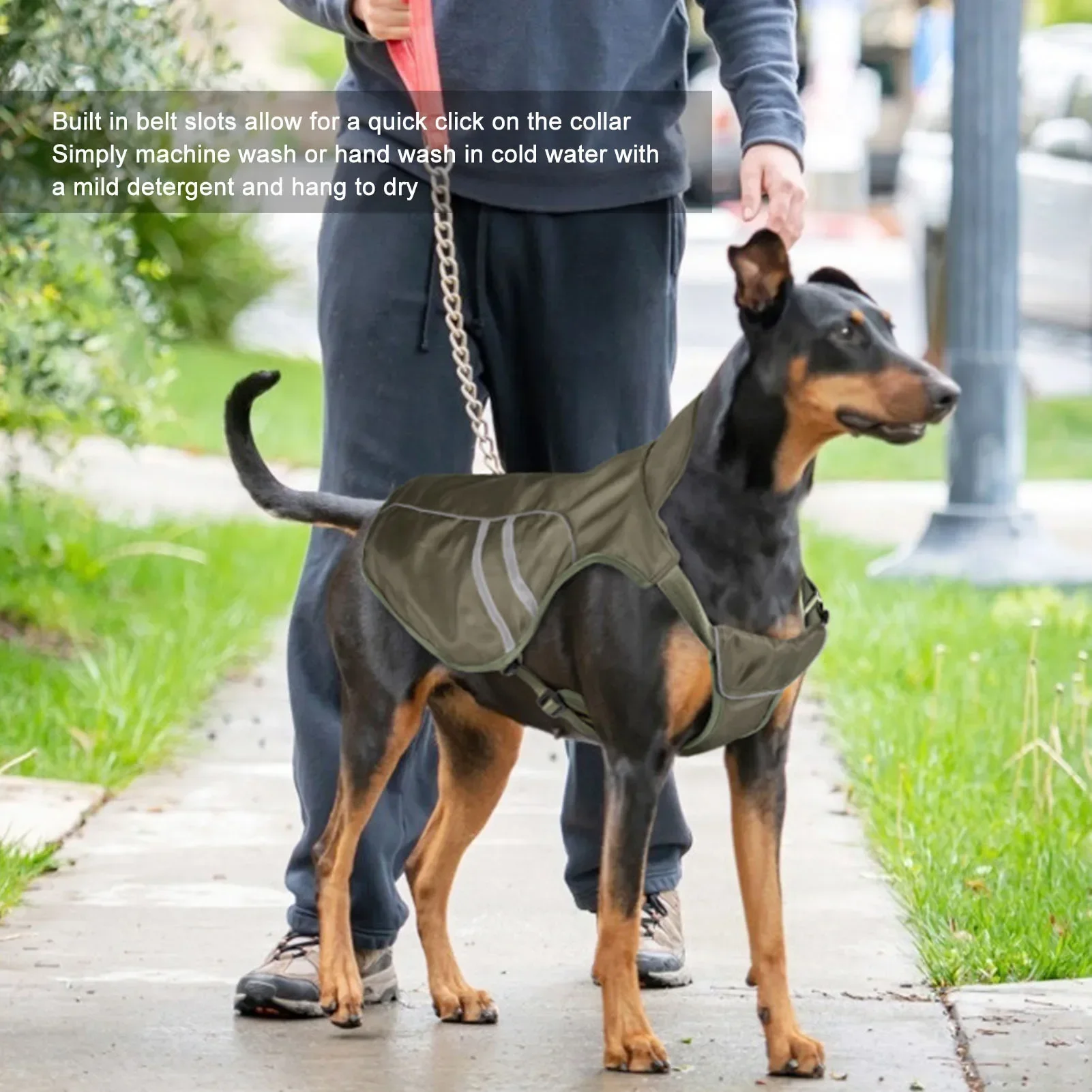 Dog Raincoat Waterproof Hoodie Jacket Rain Poncho Pet Rainwear Clothes With Reflective Stripe Outdoor Dogs Raincoat
