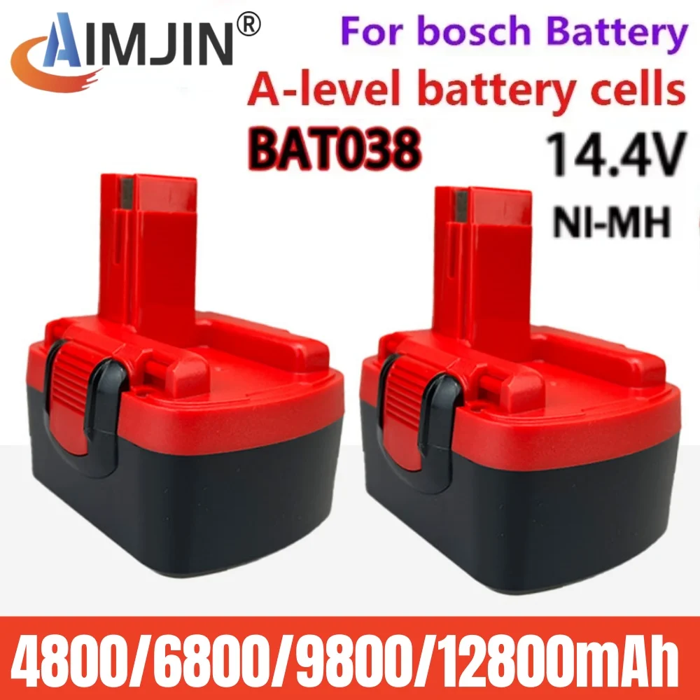 

9800mAh 6800mAh 4800mAh 14.4V Battery For BOSCH BAT038 BAT040 BAT140 BAT159 BAT041 GSR 2607335264 14.4 Volt screwdriver battery