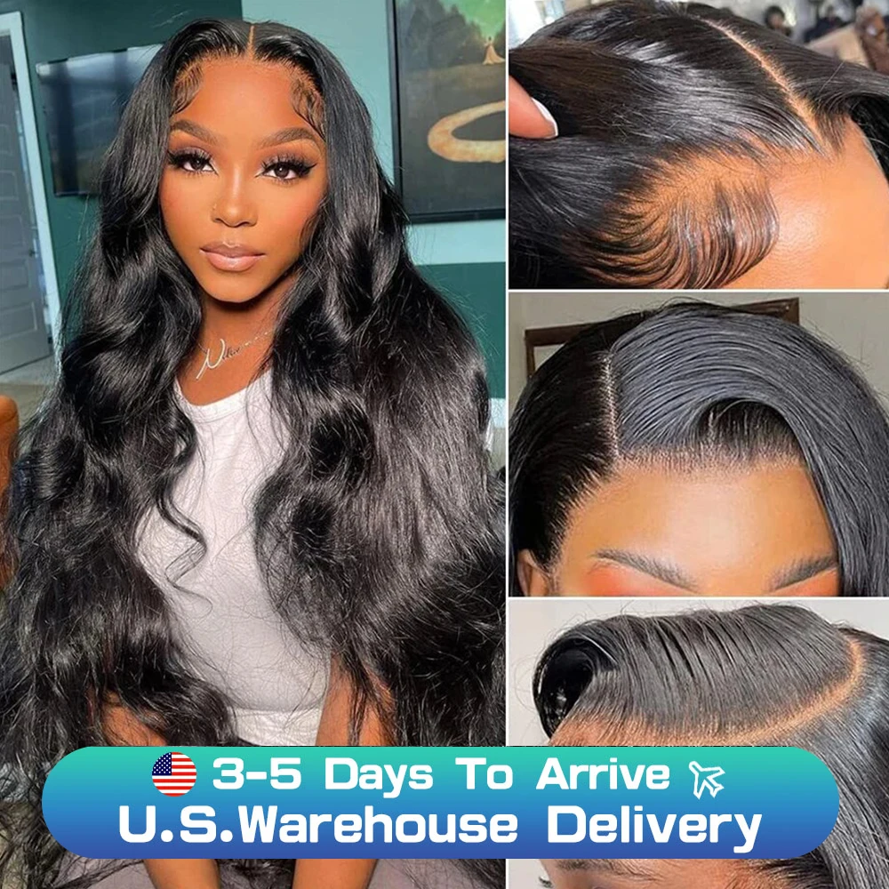 Body Wave Transparent 13x6 Lace Front Human Hair Wigs Remy Raw Indian Wavy 36Inch 13x4 Lace Frontal Wig For Women Closure Wig