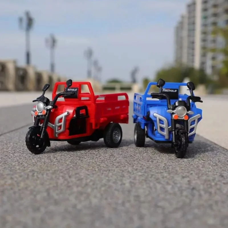 Classic Simulation Three Wheel Motorcycle Model Kids Toy Boys Desktop Ornament Collectible Gift