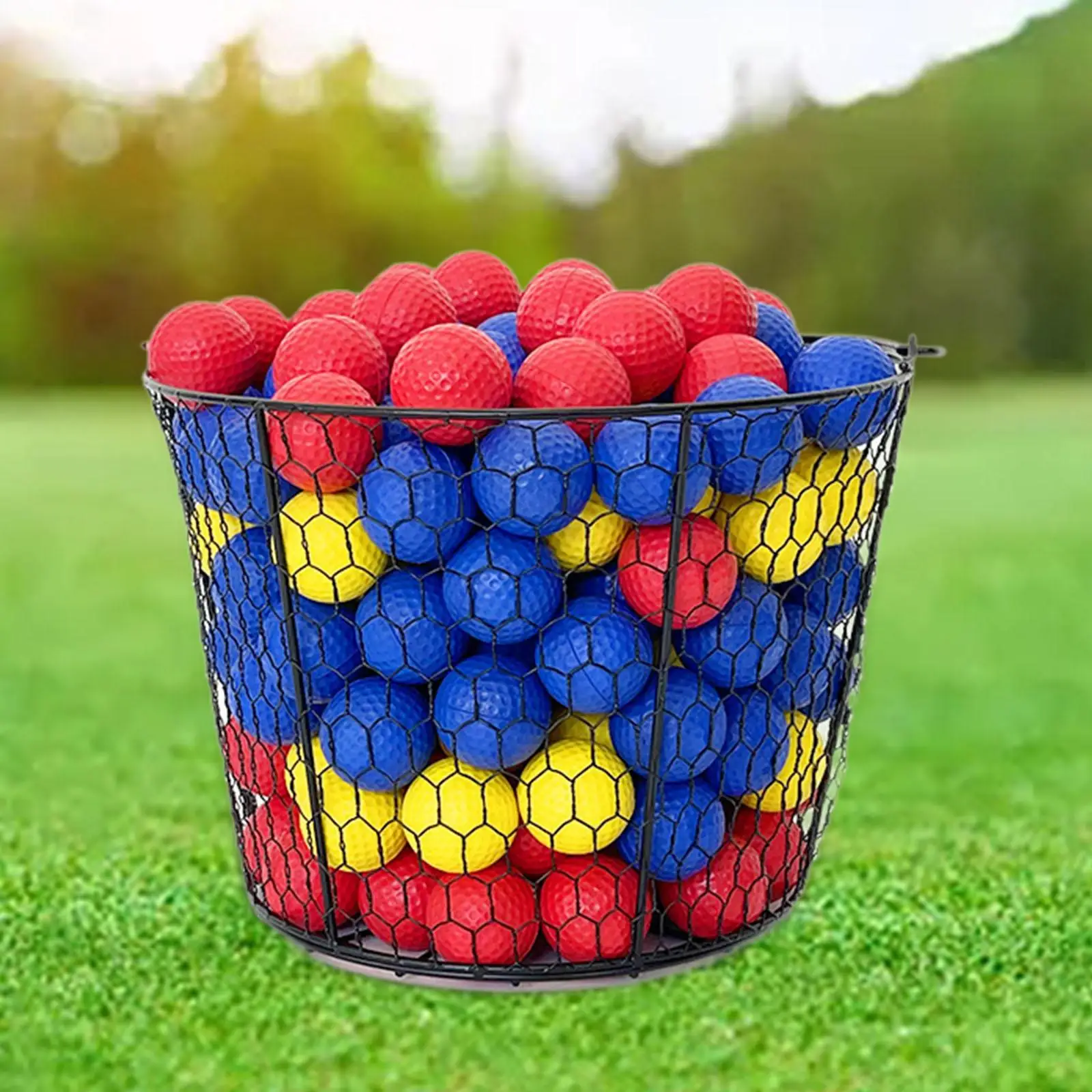 Metal Wire Golf Ball Holder, Premium Unbreakable, Strong Golf Basket Ball Container for Golf Courses Country Club Court