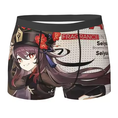 Boxer Underpants Shorts Potrait Profile Hu Tao Genshin Impact Panties Men's Breathable Underwear for Homme Man Boyfriend Gifts