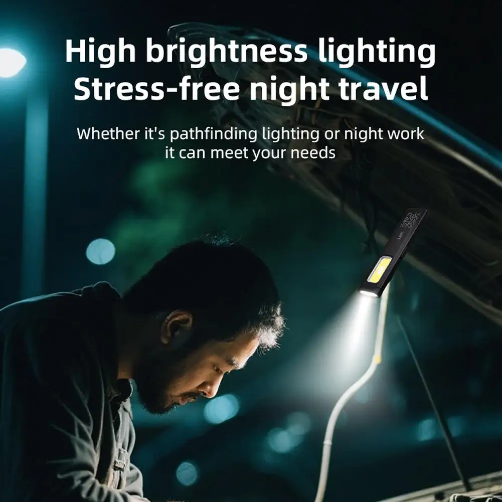 KDULIT قوية LED مصباح يدوي صغير USB قابلة للشحن المحمولة الشعلة ضوء جيب فانوس الفيضانات ضوء العمل مع المغناطيس/مشبك القبعة