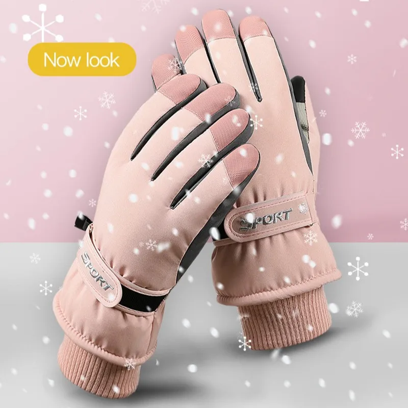 

New Winter Ski Full Fingers Gloves Unisex Outdoor Sports Motorcycle Touchscreen Fleece Gloves Thicken Waterproof Nonslip Mittens