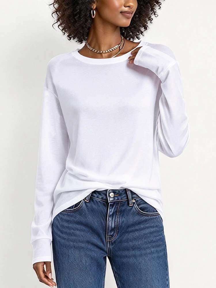 3PCS Women Y2K Solid Color Long Sleeve T Shirt Warm Casual Regular Fit Long Sleeve Tee All Season Basic Tops - view 3