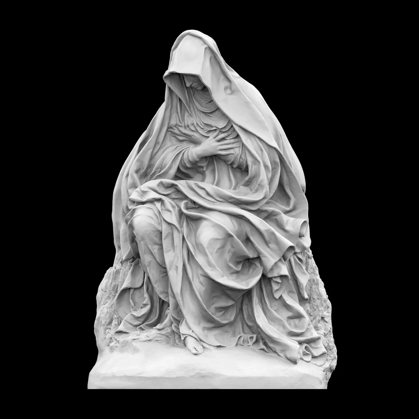 

"Seated Mary" 3D printed resin material, hand-painted plaster texture decoration (ships within 10 days)