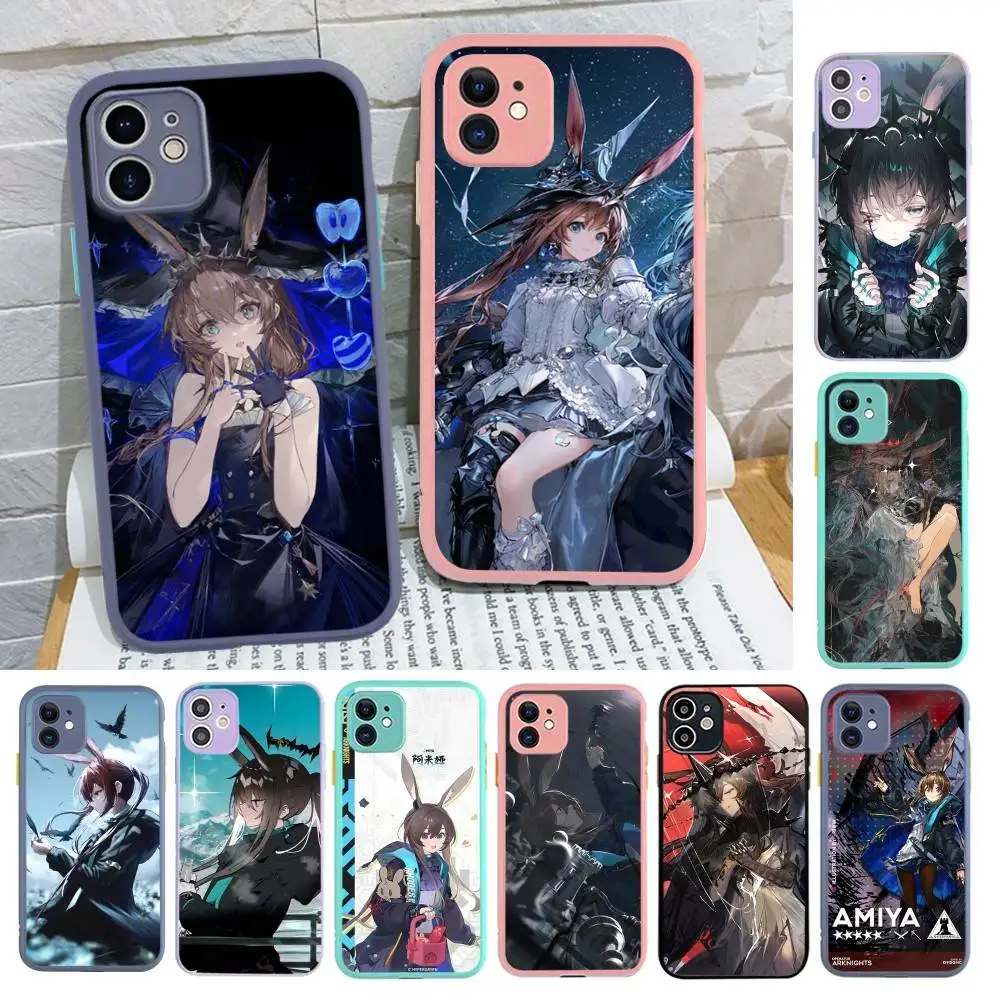 

Game Arknights Amiya Phone Case For IPhone 16 15 14 11 12 13 Pro Max Plus 12 XS Max Back Cover Matte Case