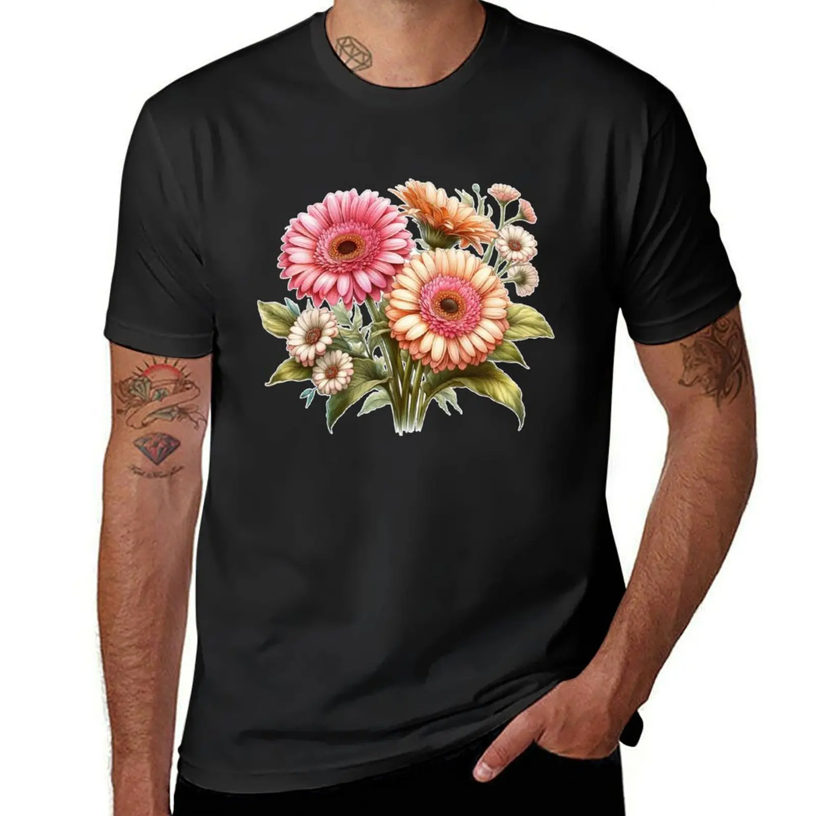 Gerbera Daises T-Shirt anime clothes plain tees customizeds mens t shirts