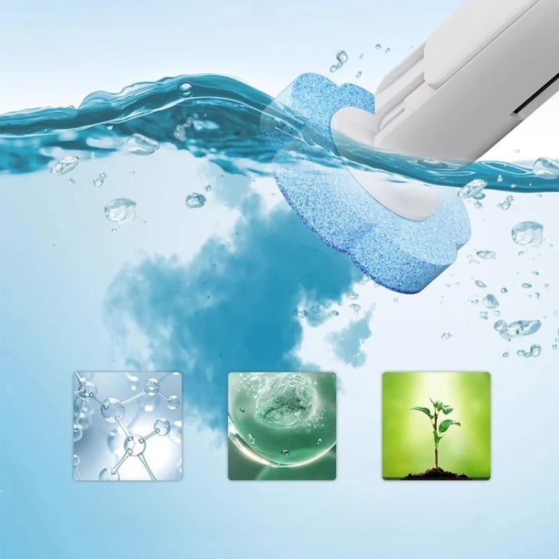 Japanese MUJIE Bathroom Brush: Hygienic Disposable Heads, Ergonomic Wall-Mounted Holder, Effortless Deep Corner Cleaner‌