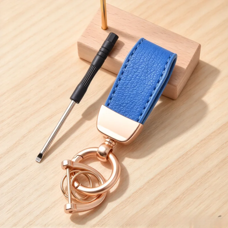 Vintage Echtleder-Schlüsselanhänger für Damen, Auto-Schlüsselhalter aus französischem Schafsleder mit Hufeisen-Schnalle, Lieblicher Anhänger, Geschenk, Großhandel, Charm – Detail 13