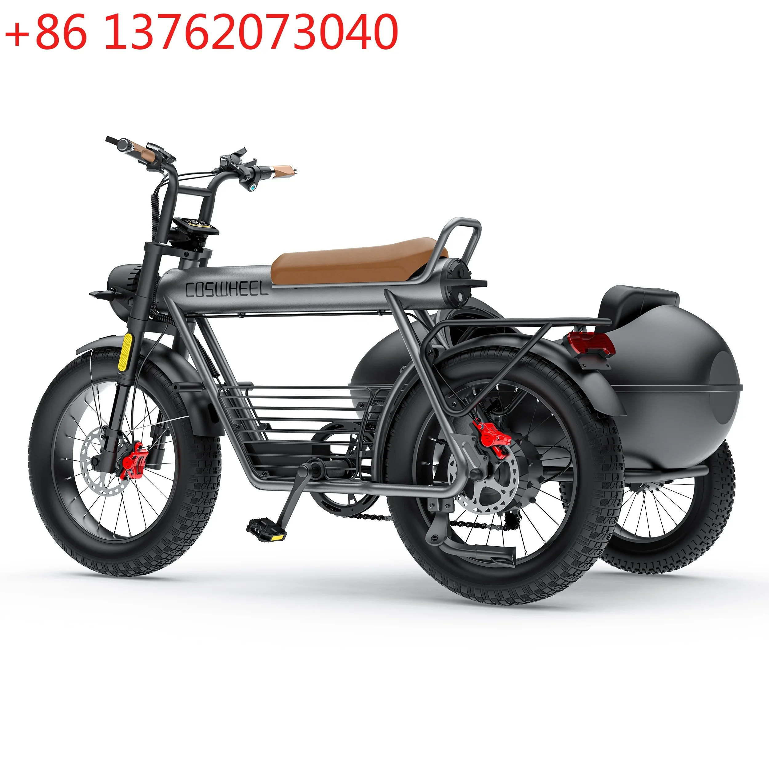 CT20S/CT20 1000W Fat Tire c Tricycle Sidecar E-bike Carry Pets Three Wheel Pedal Assist 1500W Road Ebike Sidecarcustom