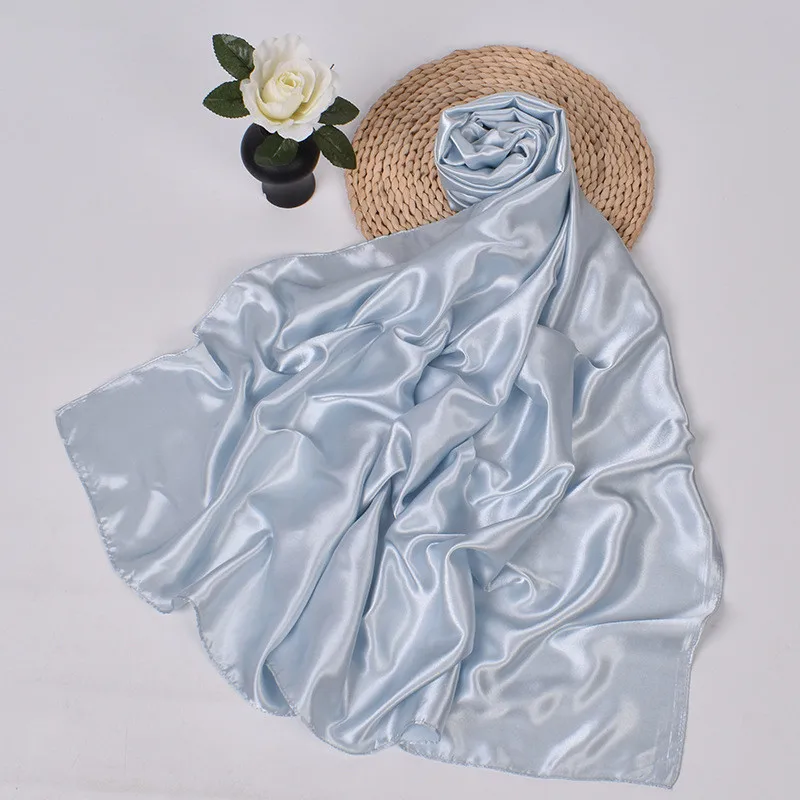 90 cm Seide Schal Schal Headwraps Für Frau Mode Vier Jahreszeiten Haar Zubehör Hijab Foulard Bandana Femme Kopftuch – Detail 18