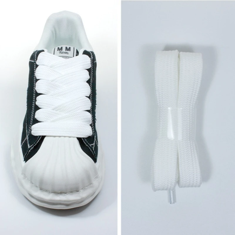Classic Flat Thickened Shoelaces 2cm Wide Weave Craft Unisex Sneaker Laces Shoes Accessories