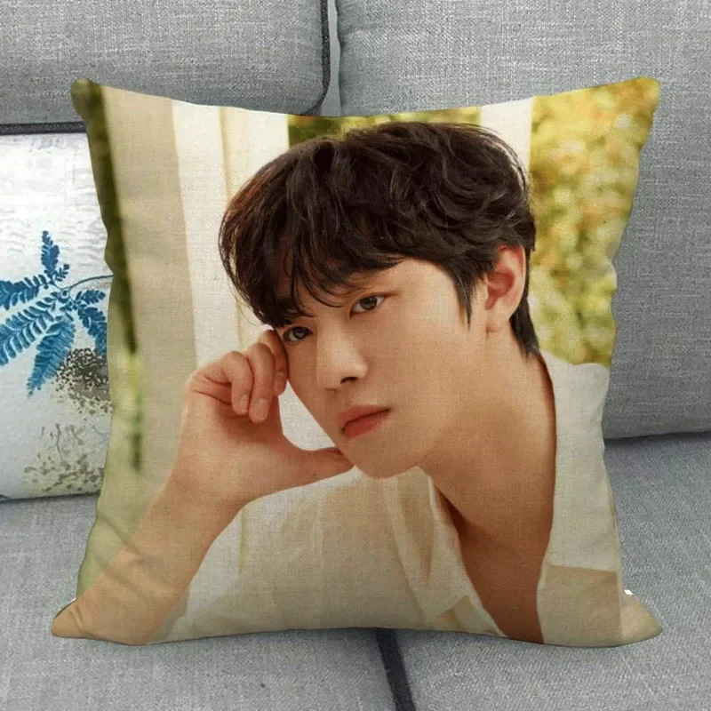 Custom Ahn Hyo Seop Pillowcase Wedding Decorative Cotton Linen Pillow Case For Home PillowCover 45X45(One Sides)