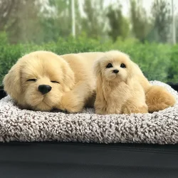 Lovely Simulation Animal Plush Sleeping Dogs Toy Car Ornament Kids Stuffed Toys Gift Car Dashboard Decor Auto Decoration
