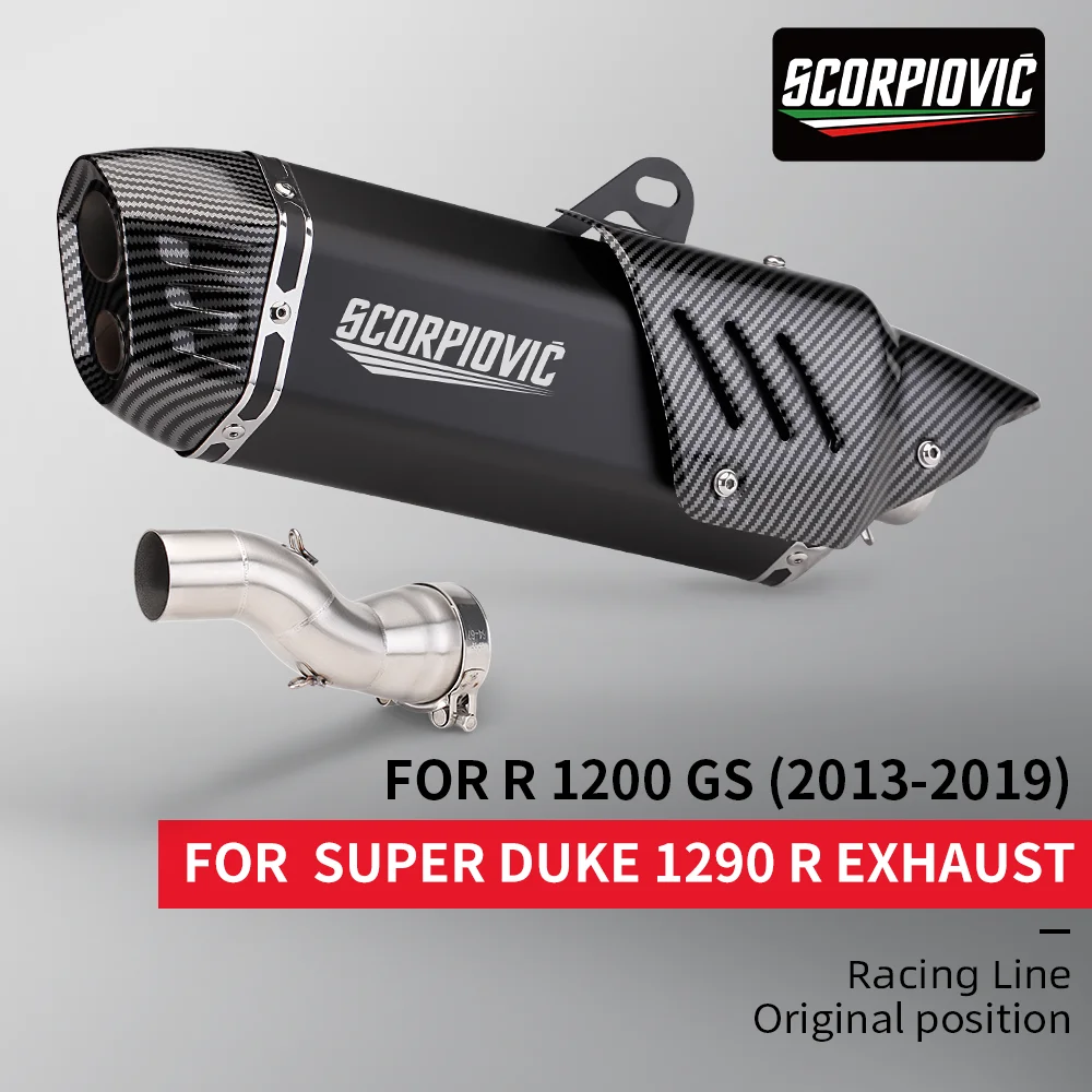 For R1200GS Adventure R1200GSA R1200 R 1200 GS ADV S7 2013-2019 Exhaust Intermediate Link Slide Pipe Set