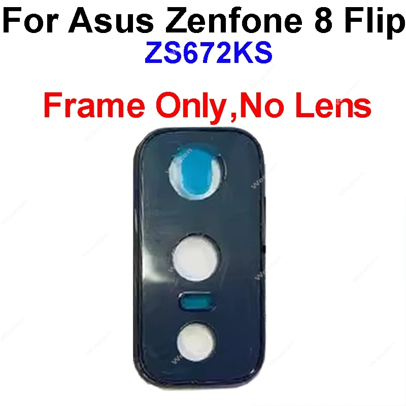 Couvercle d\'objectif en verre de caméra arrière, support de cadre d\'objectif de caméra arrière avec pièces autocollantes, pour Bali Zenfone 8 Flip