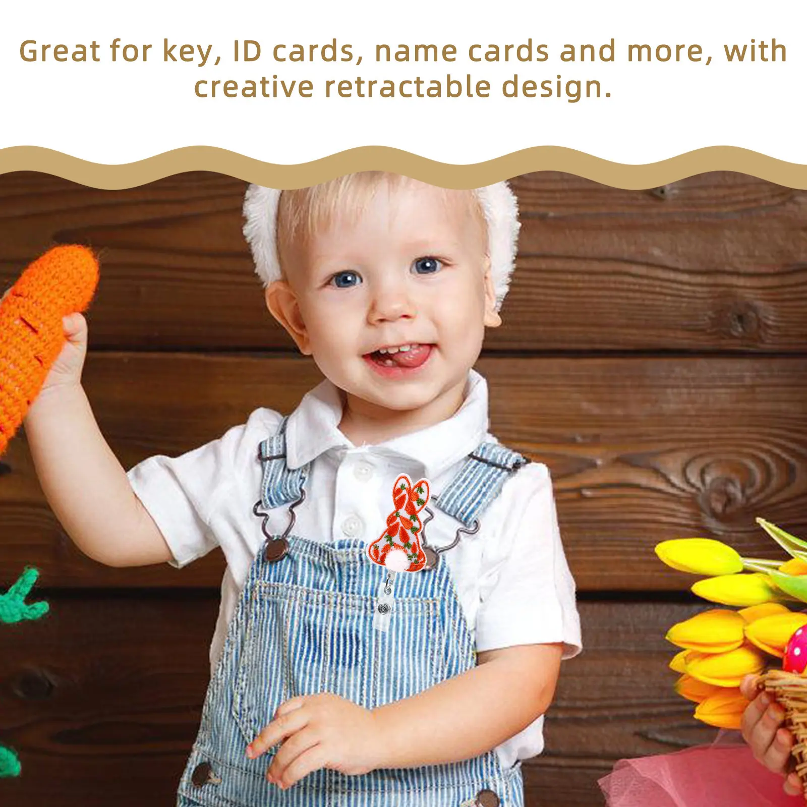 

Набор из 3 выдвижных держателей для бейджей в виде кролика с клипсой для ремня, прочные многоразовые держатели для бейджей медсестер, рабочих пропусков и ключей