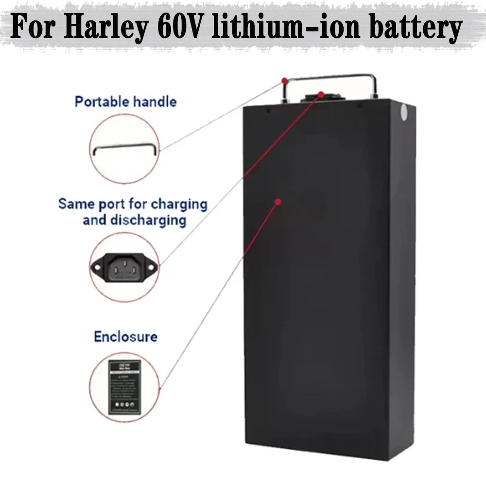 2024 for Harley Electric Vehicle Lithium Battery 18650 Battery 60V 20Ah Two wheeled Foldable Citycoco Electric Scooter+Charger