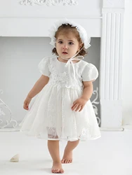 Wedding Flower Girl White Dresses  Baby Girl Dress Baby Party Summer Princess Skirt