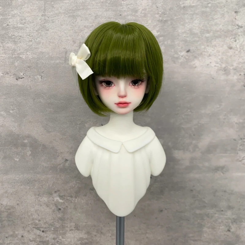 BJD شعر مستعار لدمية 6-7 "7-8'' 8-9'' شعر مستعار لدمى وصلة كروية شعر مستعار دمية أنثى شعر مستعار قصير لطيف شعر مستعار اصطناعي مع الانفجار ل 1/3 1/6 1/4 #3