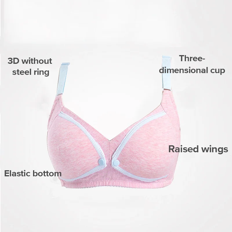 Cotton Nursing Bra Summer Breathable Breastfeeding Bras for Women Maternity Bra Plus Big Size Easy Feeding Bra Wire Free