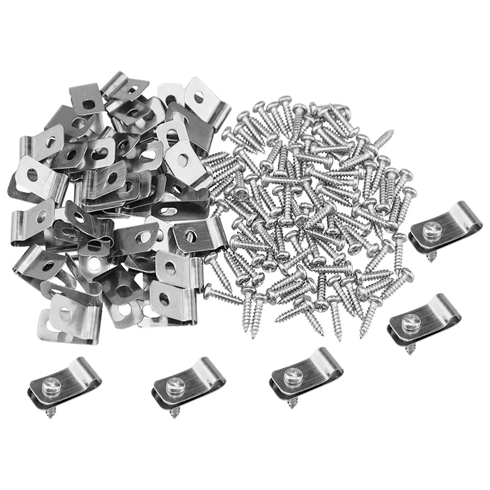 

100 Pcs Fence Assembly Clamps Hardware Wire Cage Clips Heavy Installation Tools Buckle Aluminum Material Construction Materials