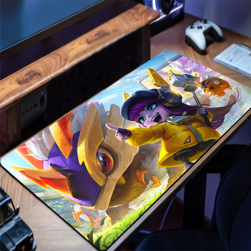 

Mousepad Large League of Legends Kog'Maw Gaming Keyboard Gamer Mouse Pad on The Table Desk Mat coaster Anime PC game Mouse Mats