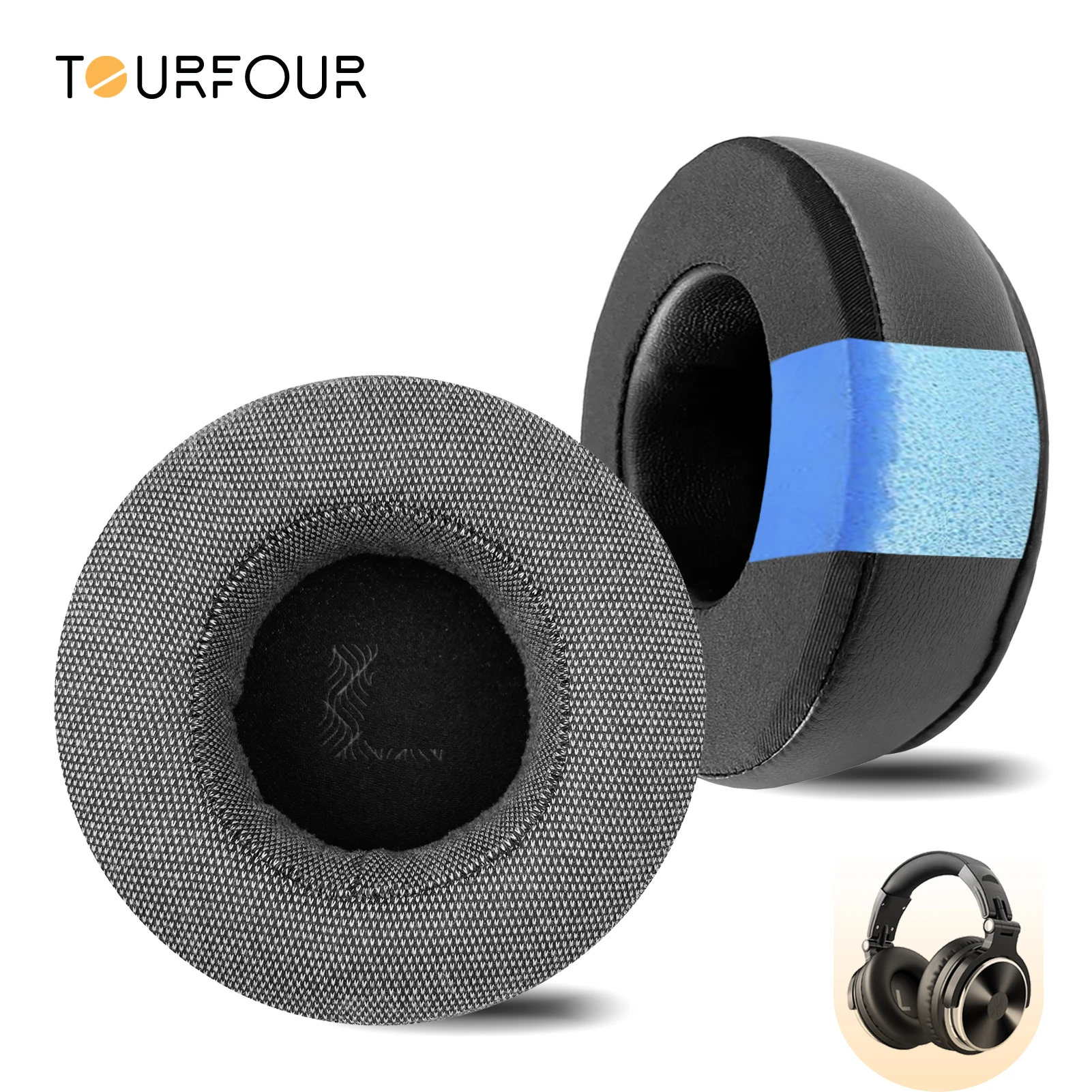 TOURFOUR Replacement Earpads for Oneodio Studio PRO-10,10H, PRO-30,PRO-50 Headphones Ear Cushion Headband