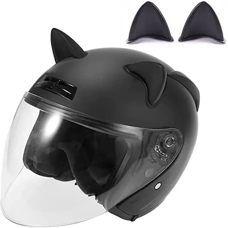 

Helmet Cat Ears Decoration Motorcycle Electric Car Driving Styling Cute Cat Ears Stickers Decor Helmet Accessories Universal