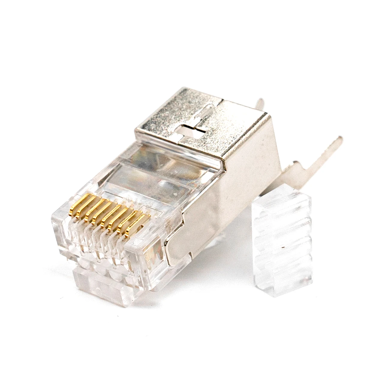SEXACT-Cabo de rede Crystal Head Capa protetora, CAT6 Network Plug, RJ45 Network Plug com cabeça de cristal blindado, desempenho