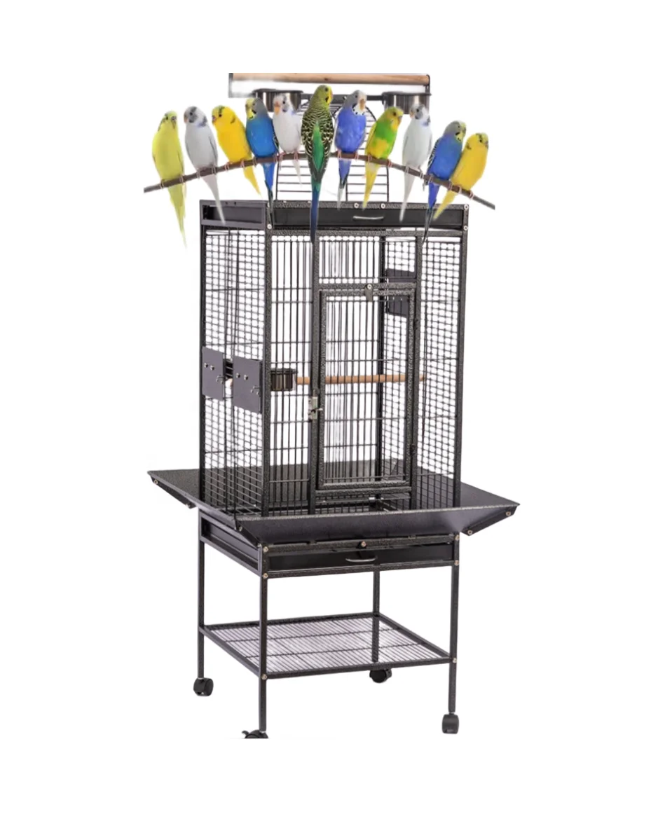 

Wholesale Price Iron Wire Large Metal Macaw Parrot Bird Cage Heavy Duty Pet Breeding Cage Foldable Large Bird Cage With Wheels